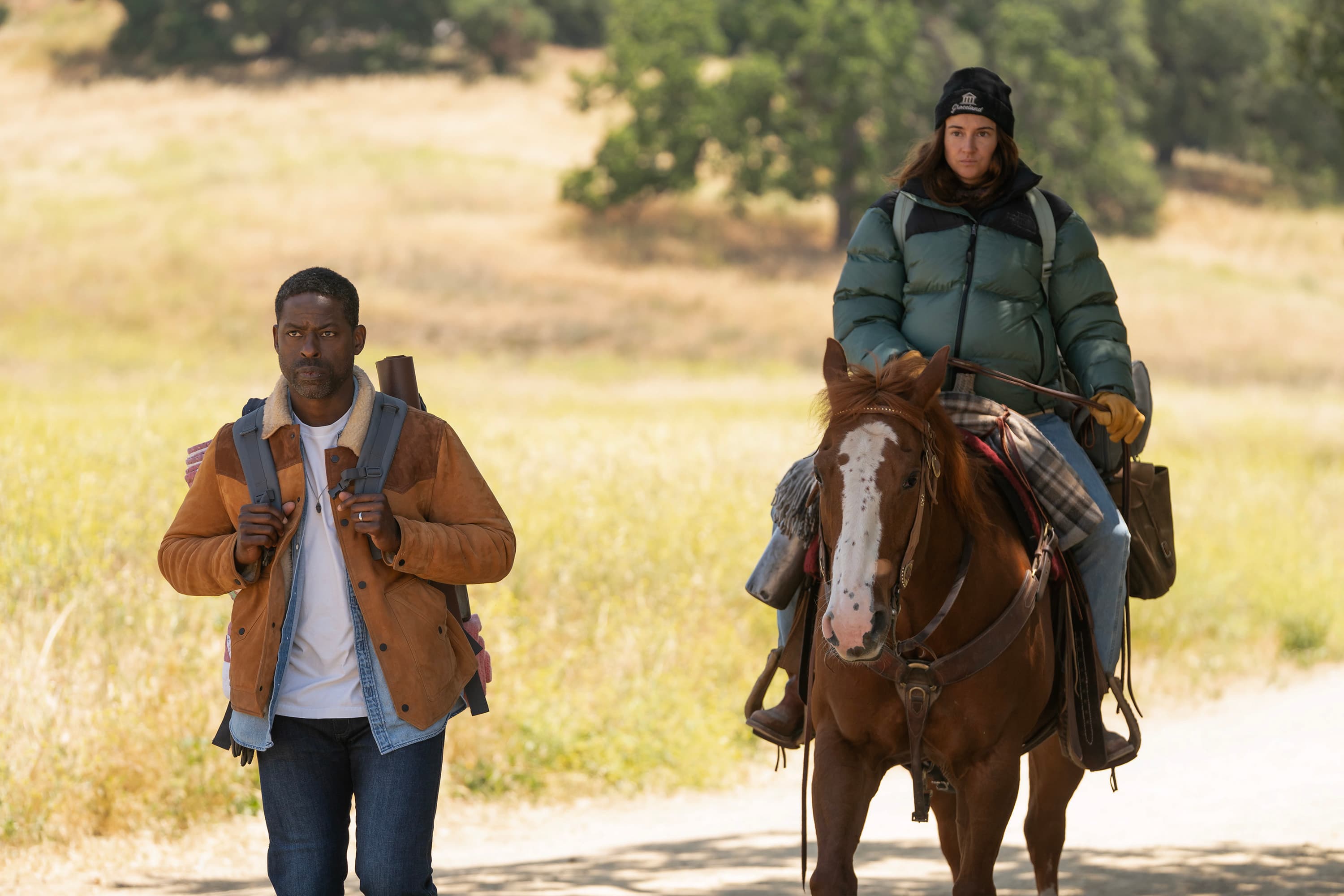 Sterling K. Brown and Shailene Woodley in "Paradise" season two.