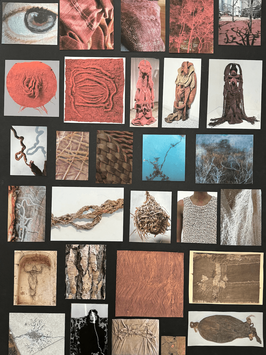 A board of fabrics for Agnes's costumes.