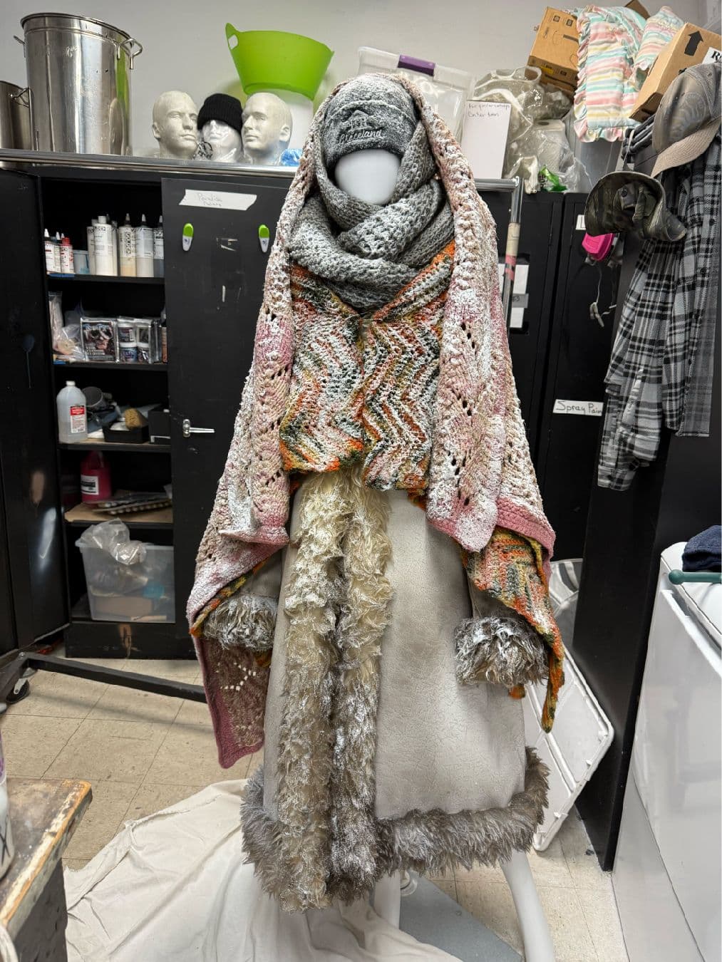 Annie's episode one costume on a mannequin.
