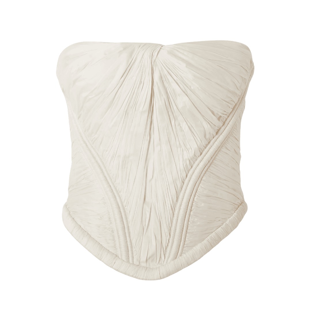 Danielle Frankel Priscilla strapless gathered taffeta bustier top