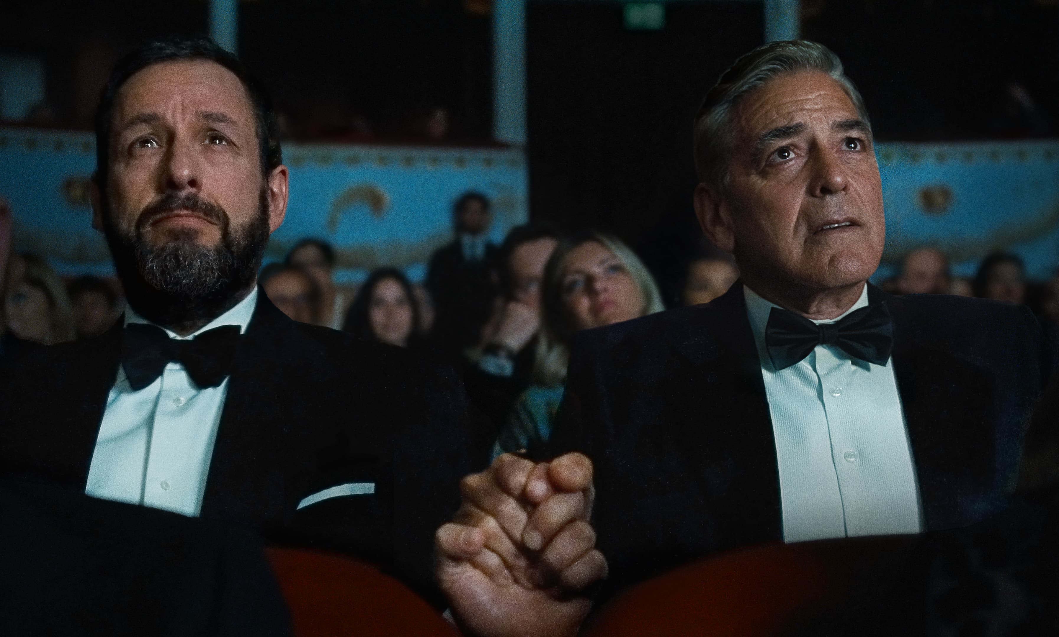 Adam Sandler and George Clooney in "Jay Kelly".