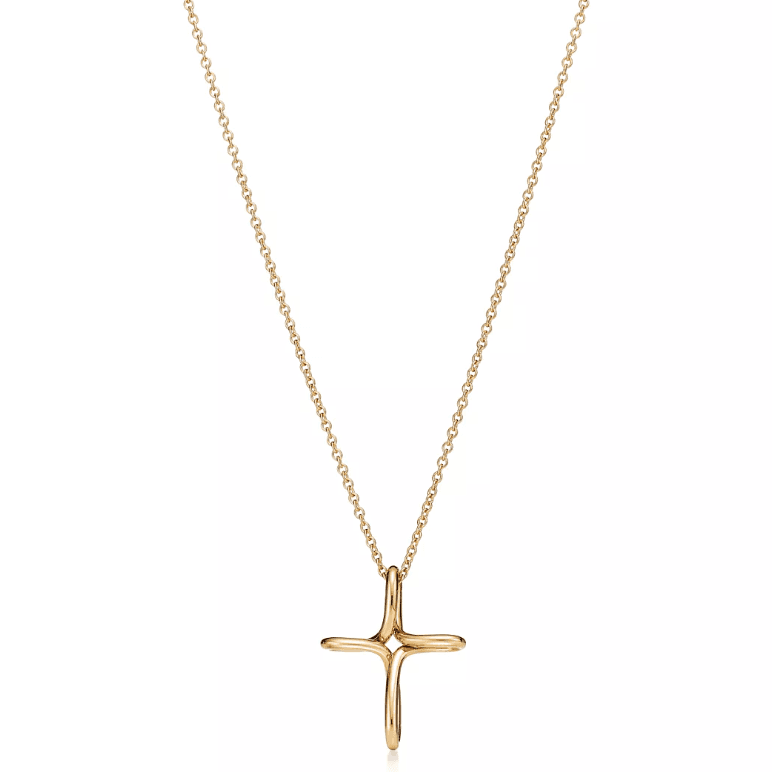 Gold Tiffany & Co Elsa Peretti Infinity Cross Pendant