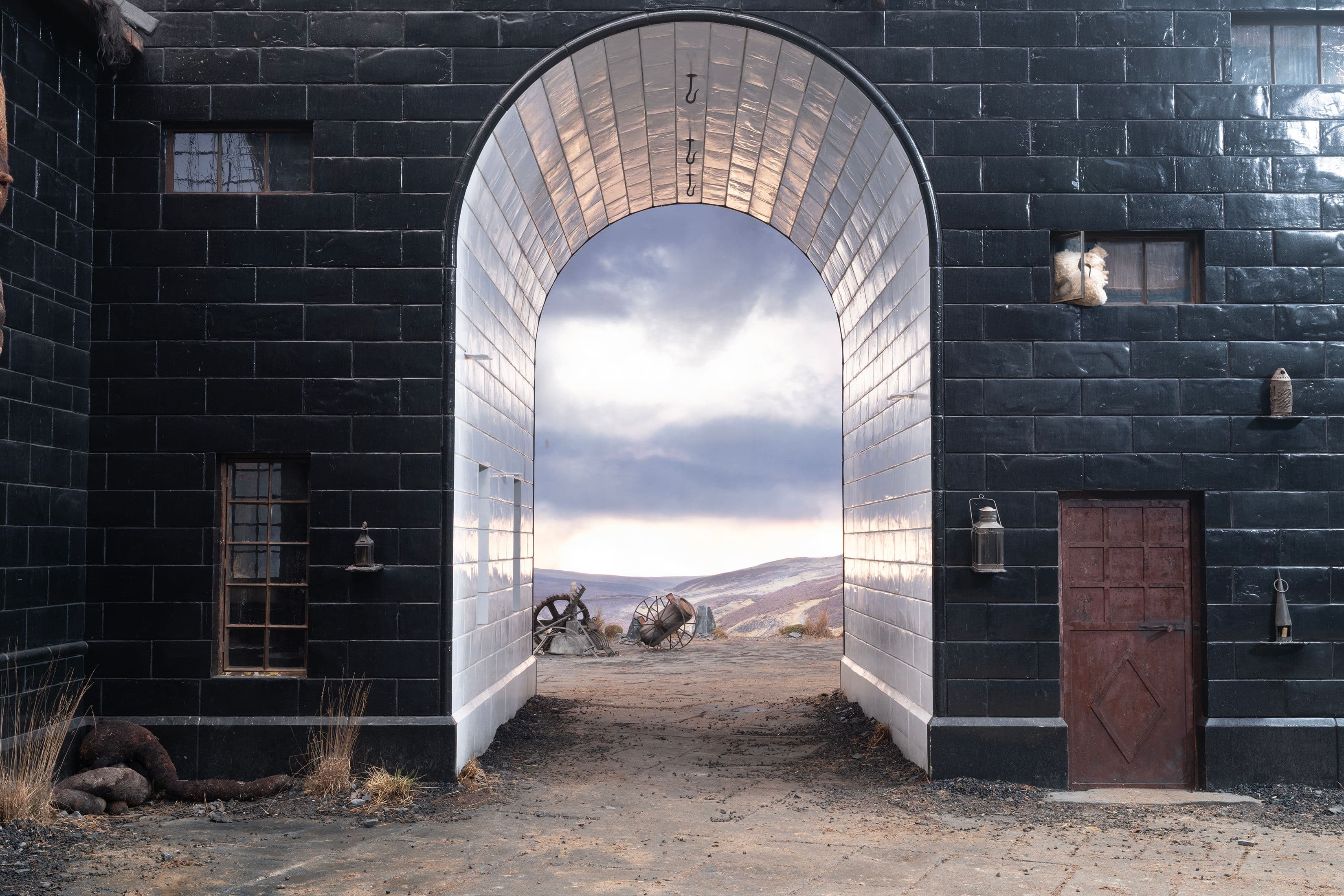The entryway to the Earnshaw home—the titular Wuthering Heights.