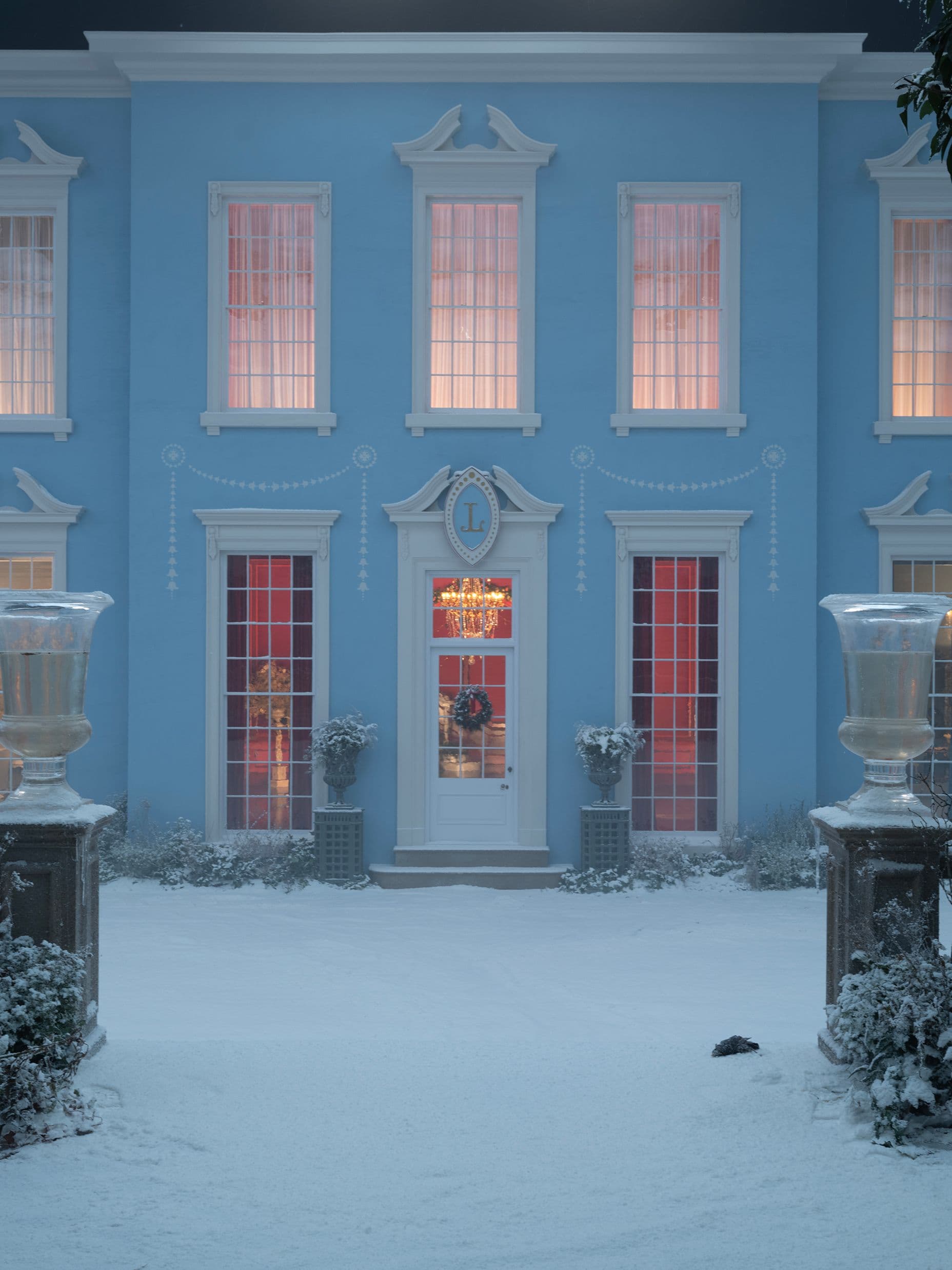 The look for the opulent Thrushcross Grange is meant to feel like a doll's house.