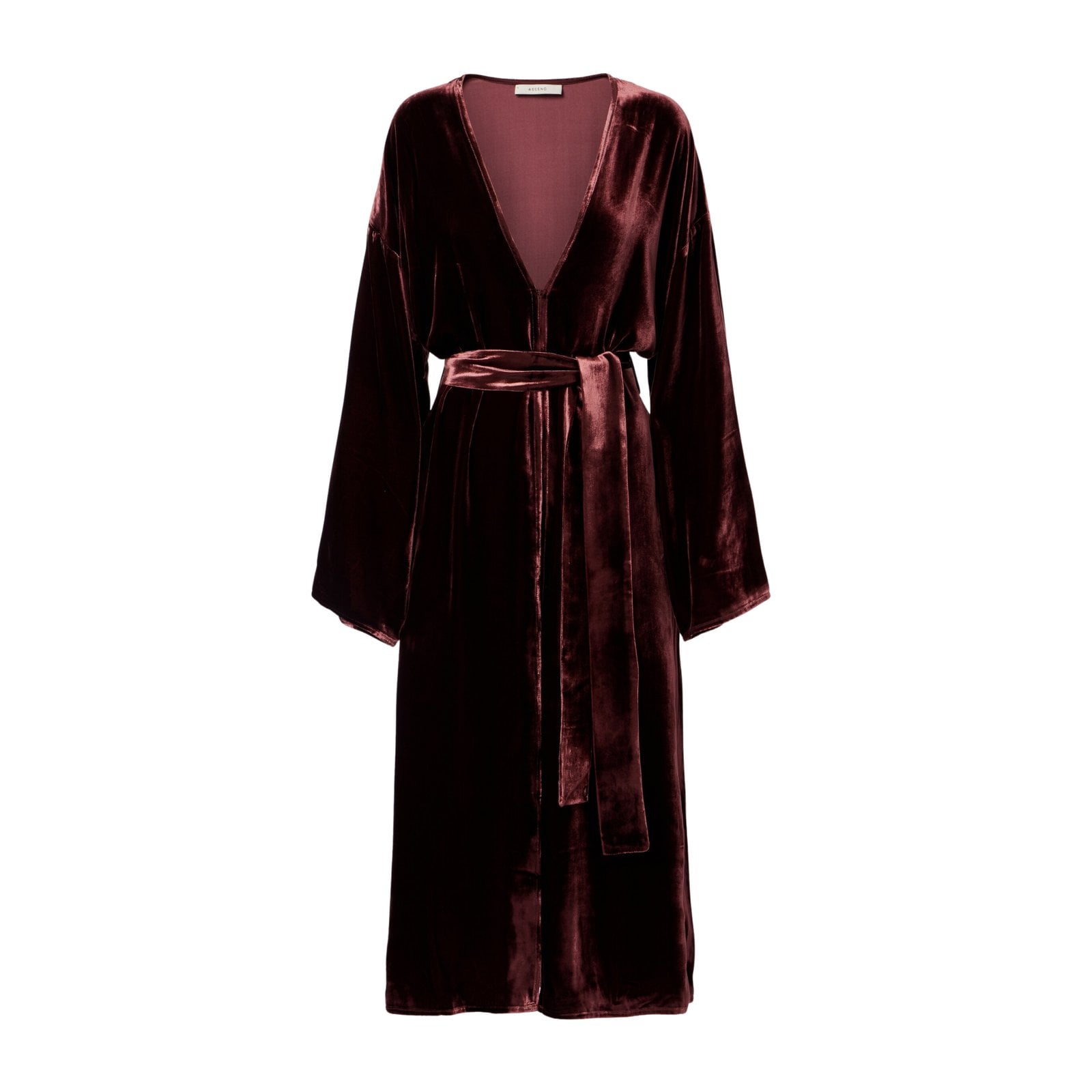 ASCENO Belted velvet midi dress