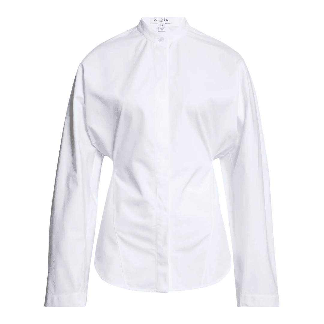Alaïa Curved Cotton Button-Up Shirt