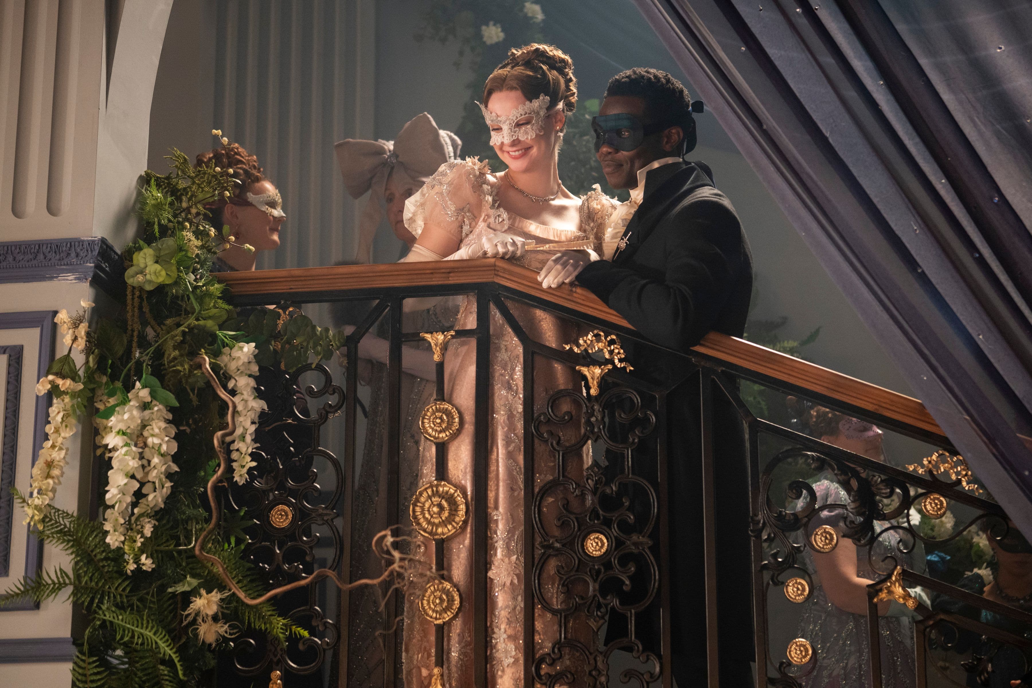 Hannah Dodd and Victor Alli in "Bridgerton" season four.