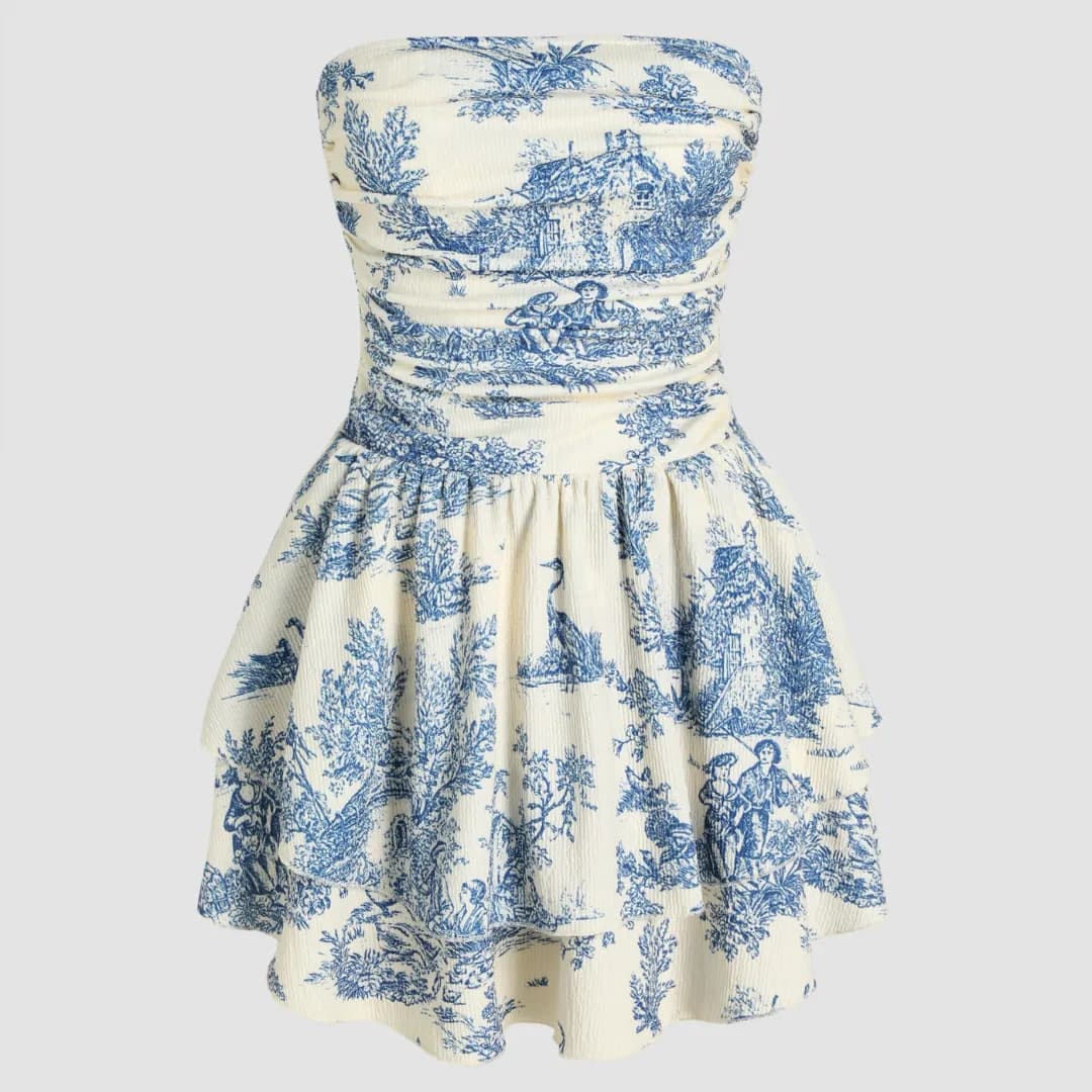 Cider Shirred Ruched Mini Dress