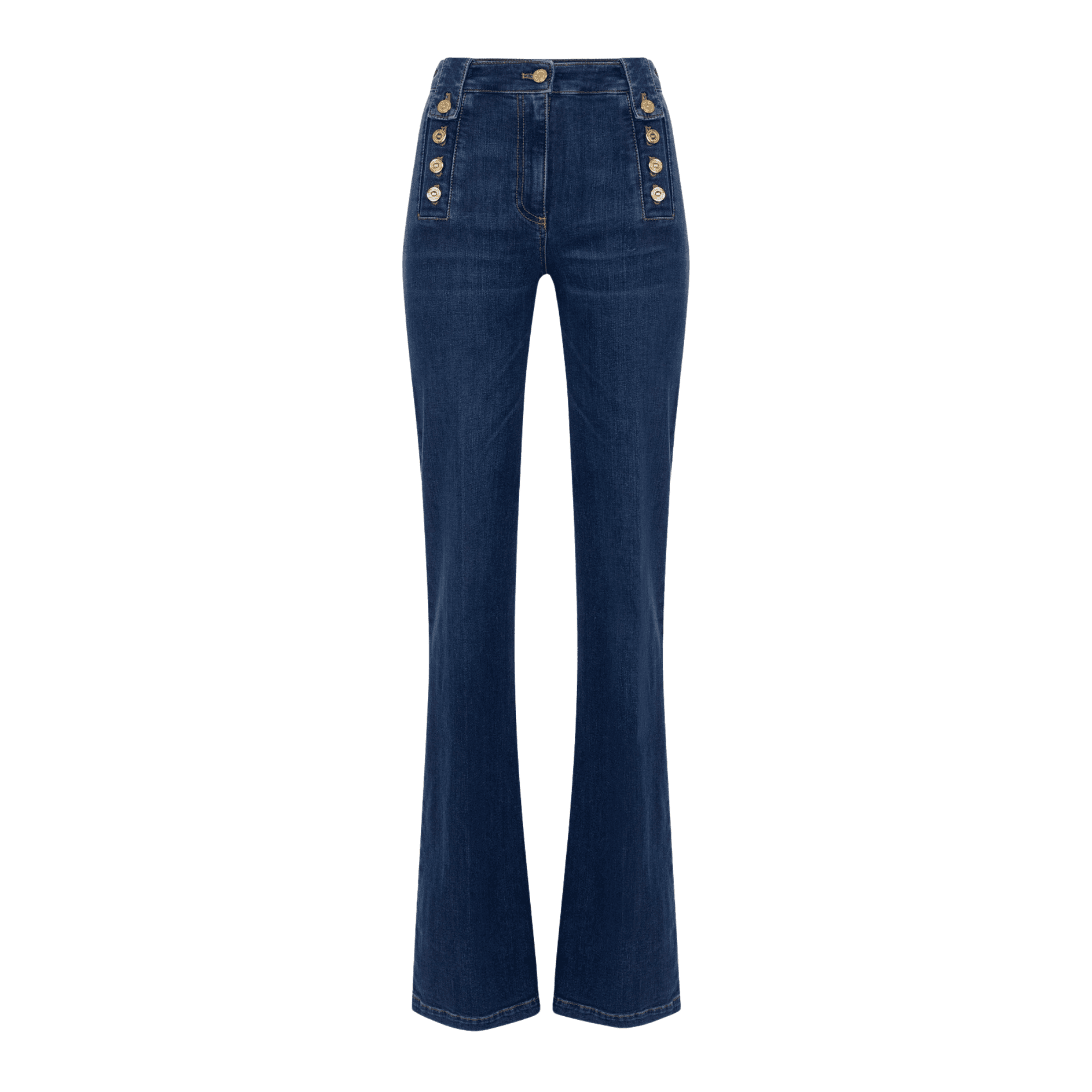 Elisabetta Franchi Palazzo jeans with buttons