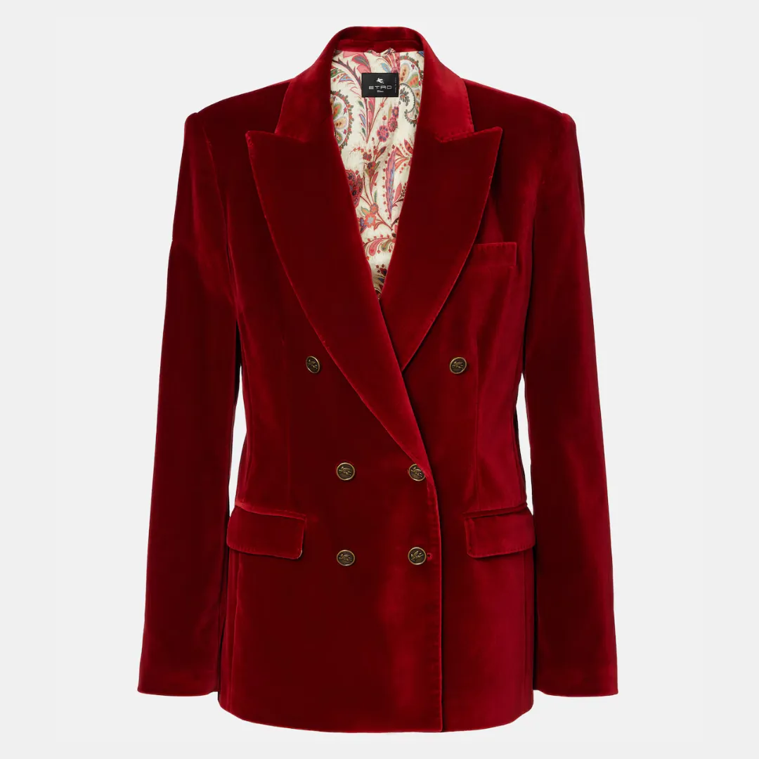 Etro Double-breasted velvet blazer