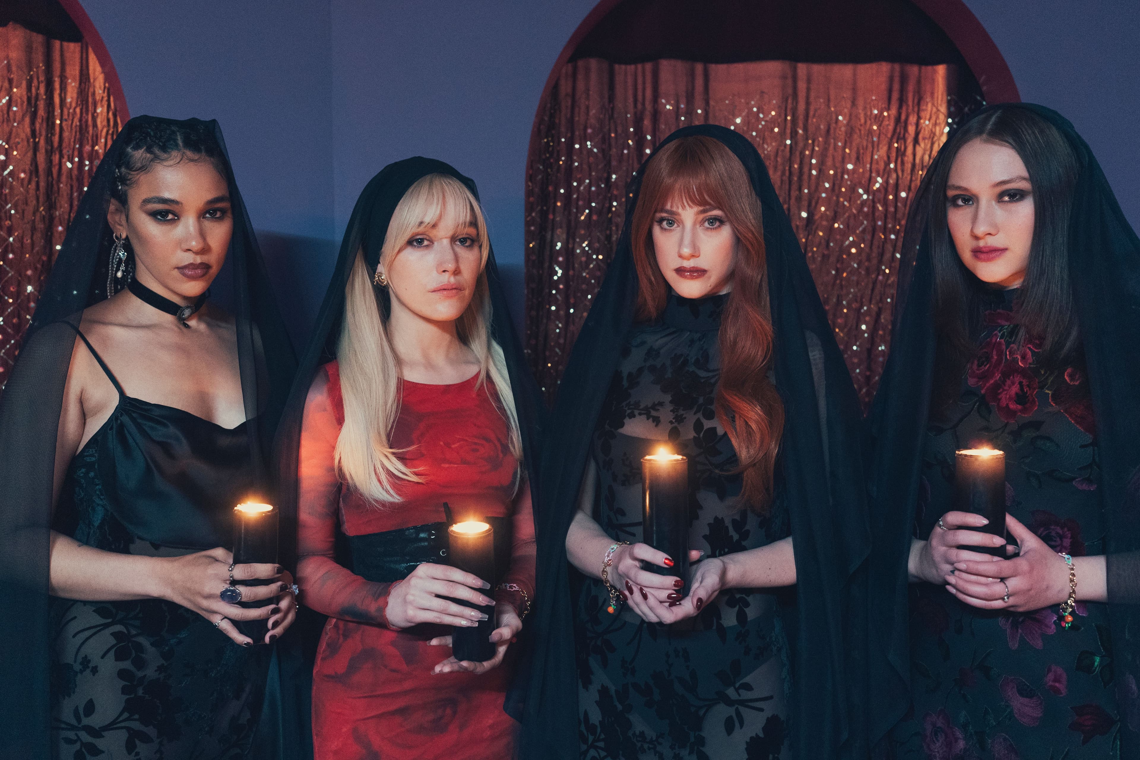 Alexandra Shipp, Victoria Pedretti, Lili Reinhart, and Lola Tung in "Forbidden Fruits."