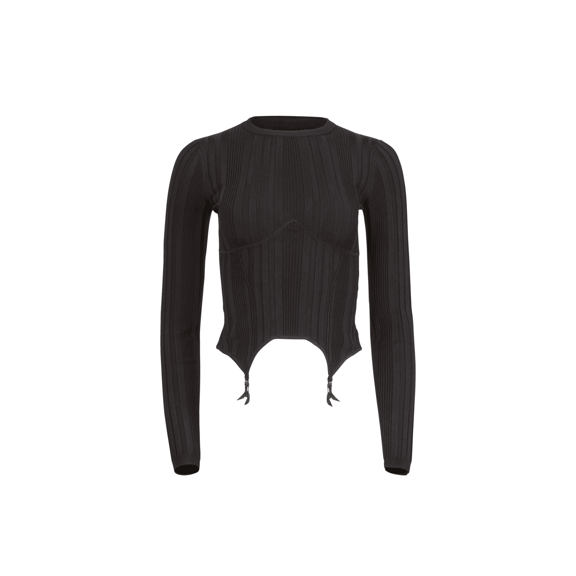 Fleur du Mal Rib Long Sleeve Garter Top