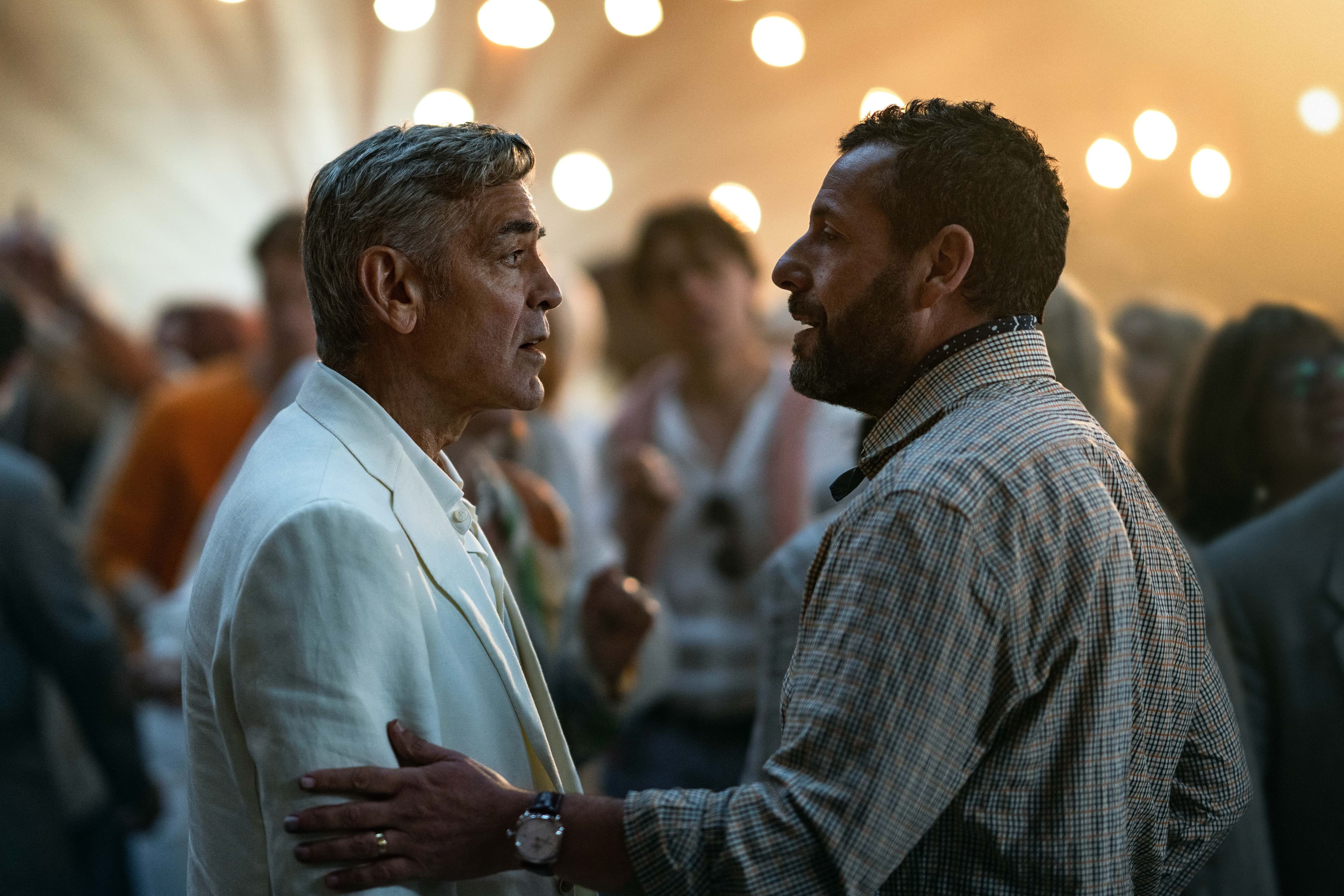 George Clooney and Adam Sandler in "Jay Kelly".