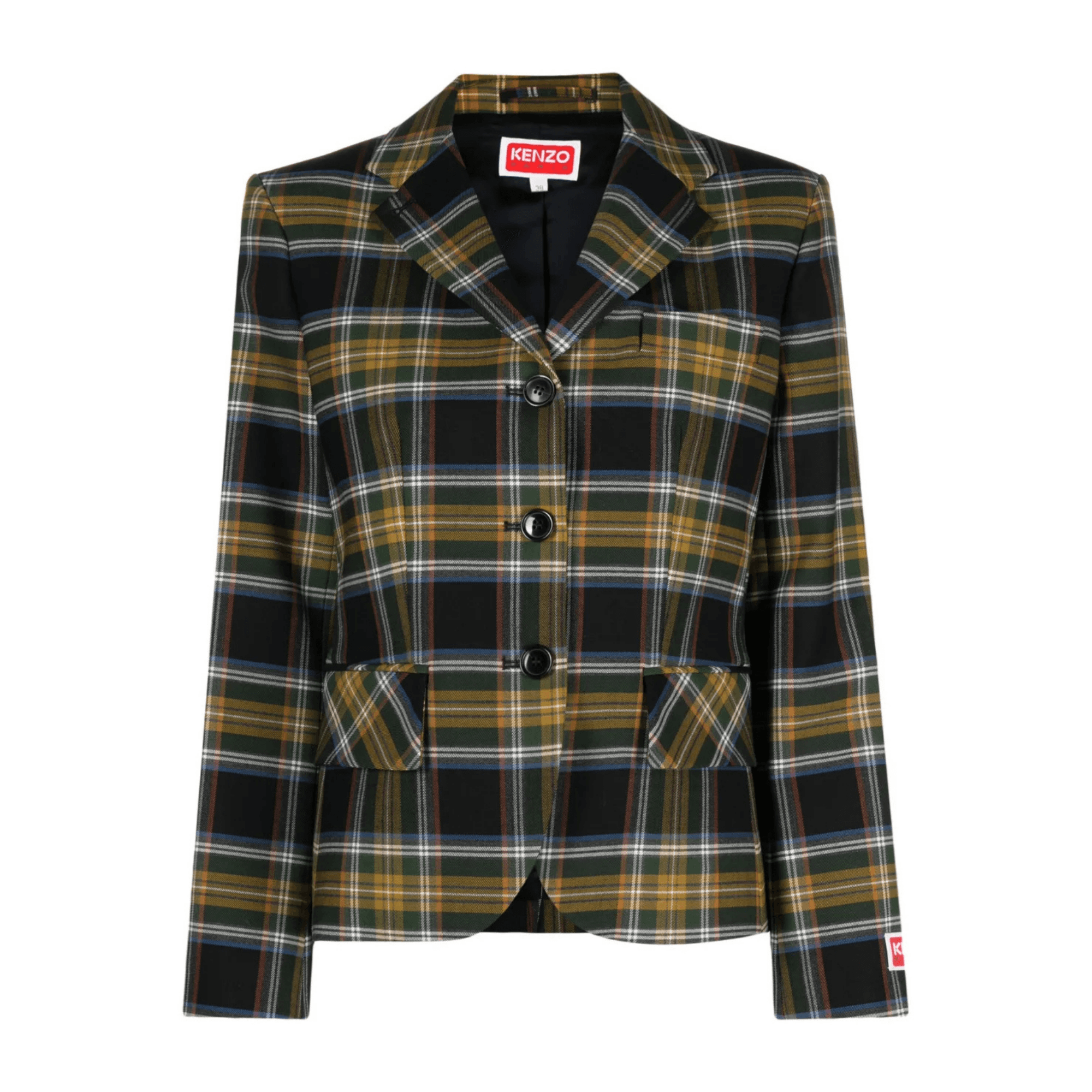 Kenzo tartan-check single-breasted blazer