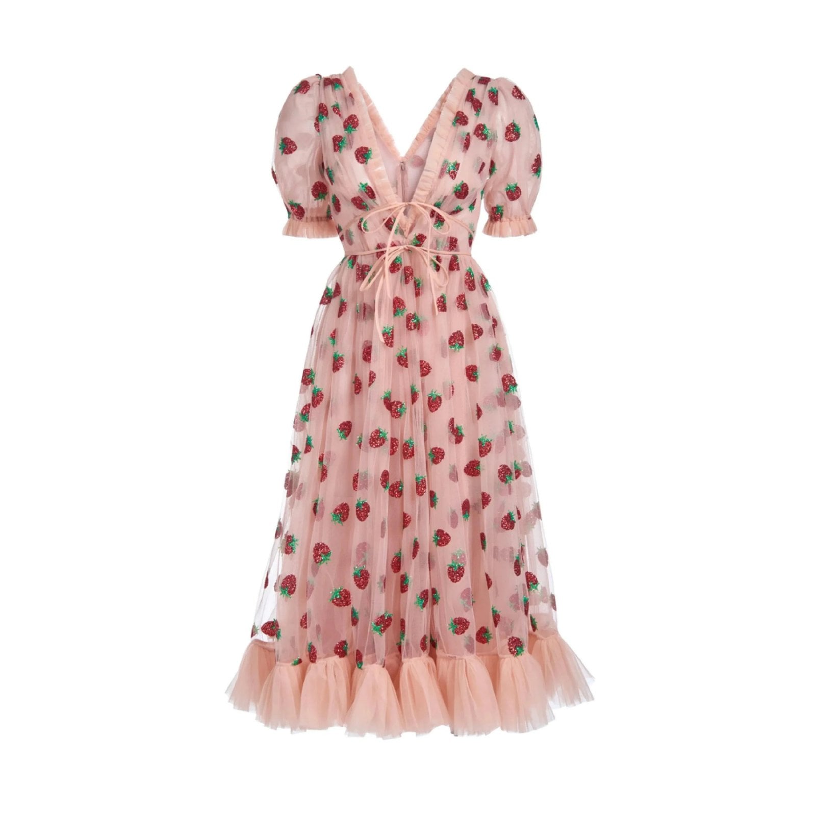 LIRIKA MATOSHI STRAWBERRY MIDI DRESS