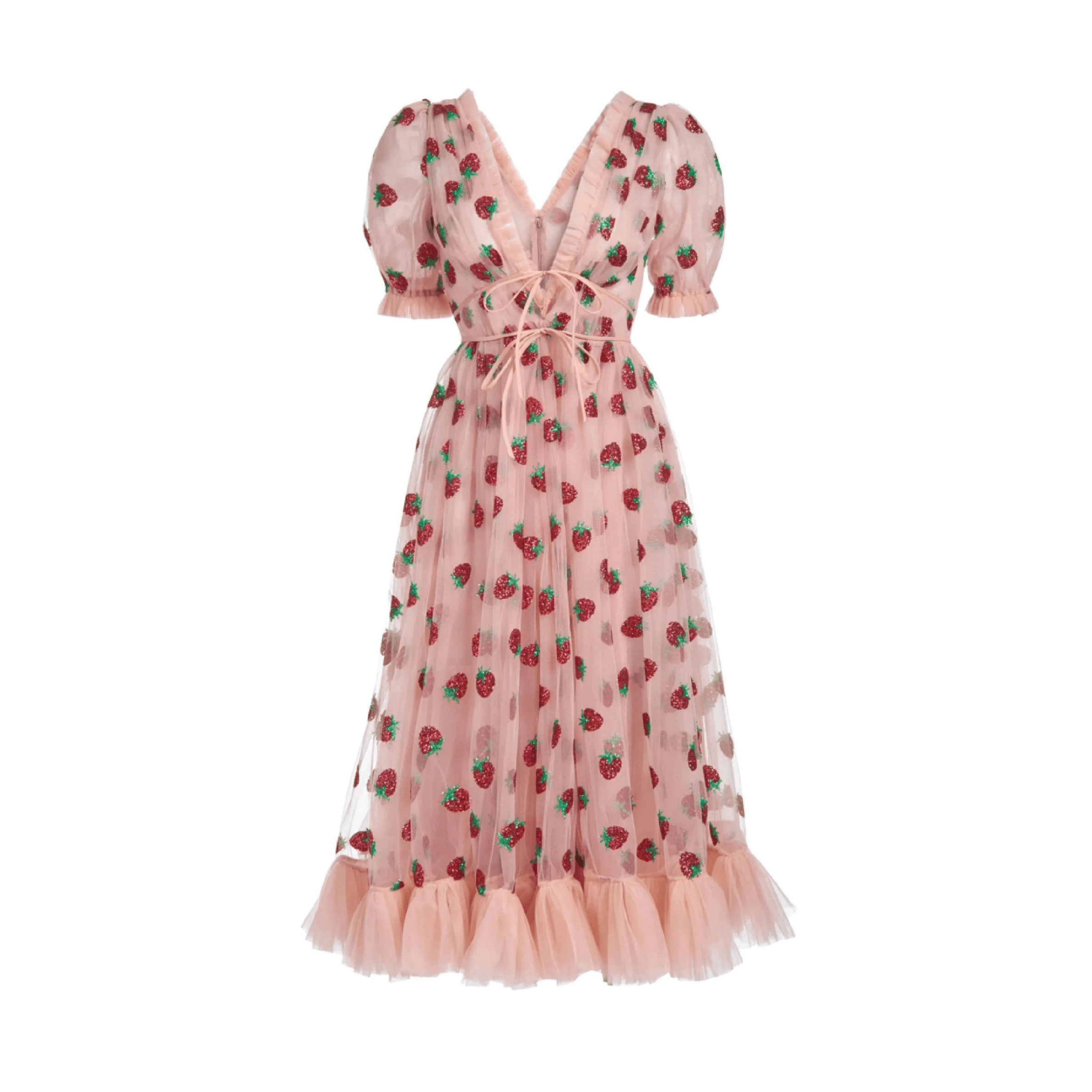 LIRIKA MATOSHI STRAWBERRY MIDI DRESS