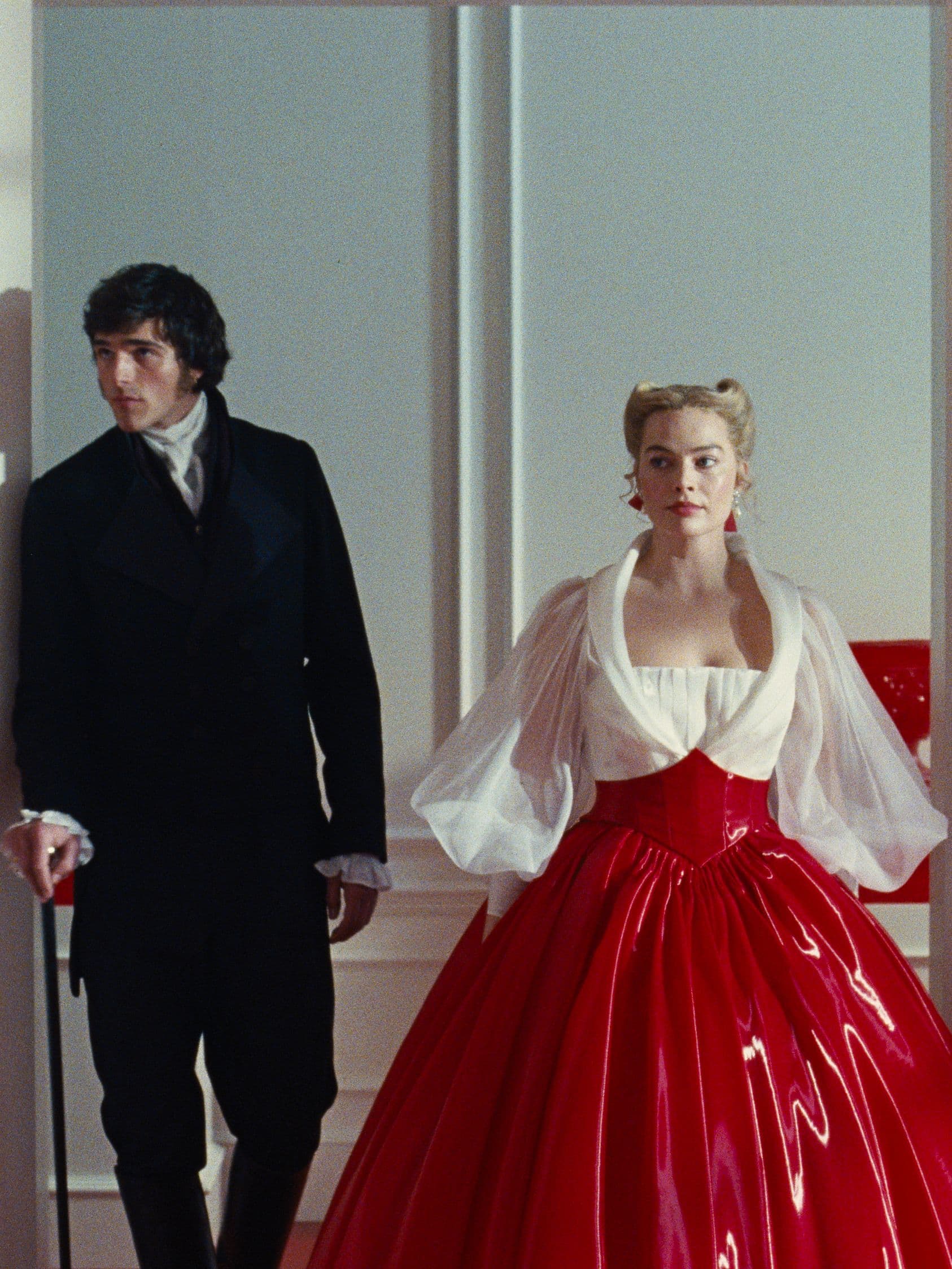 Jacob Elordi and Margot Robbie in "Wuthering Heights."