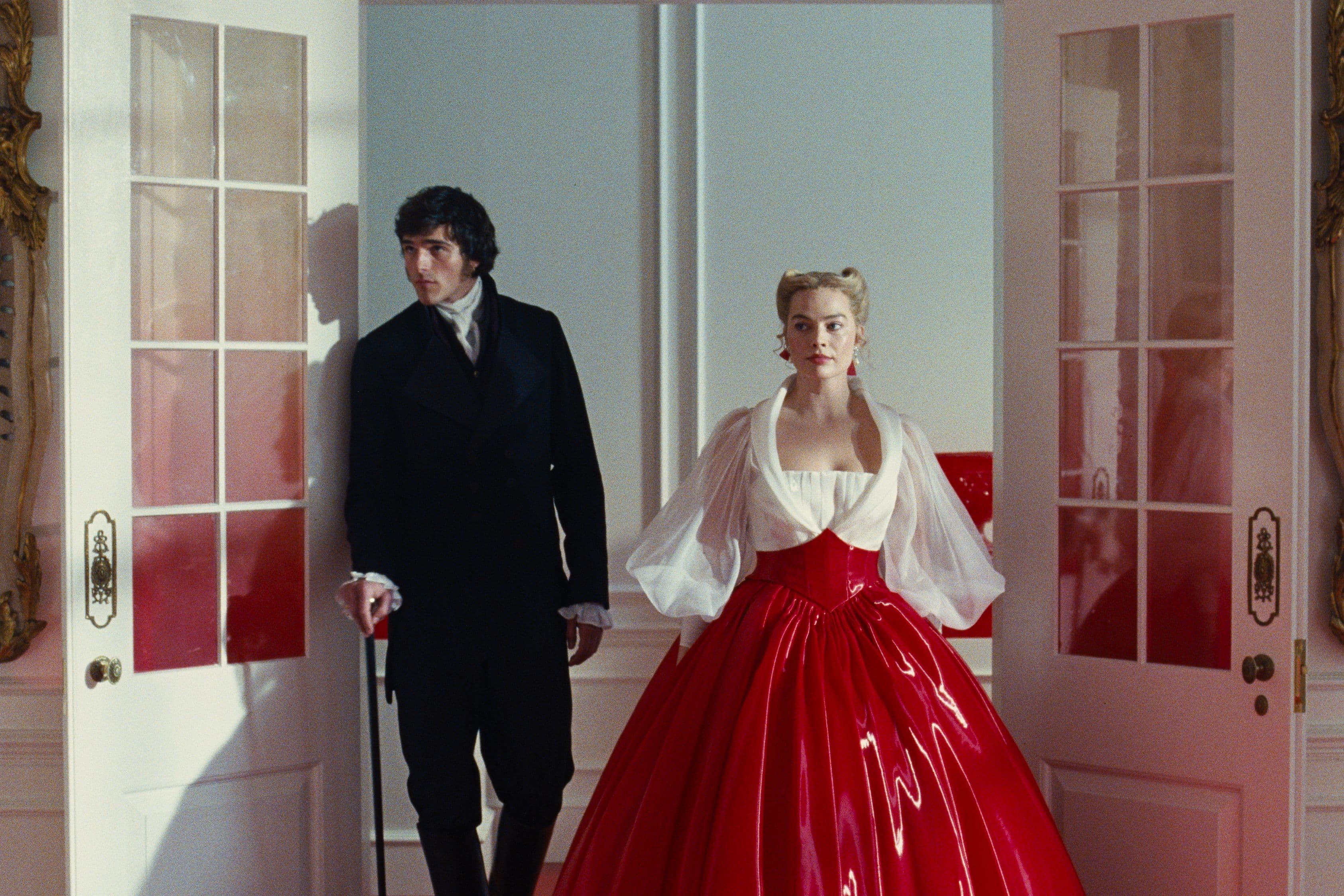 Jacob Elordi and Margot Robbie in "Wuthering Heights."