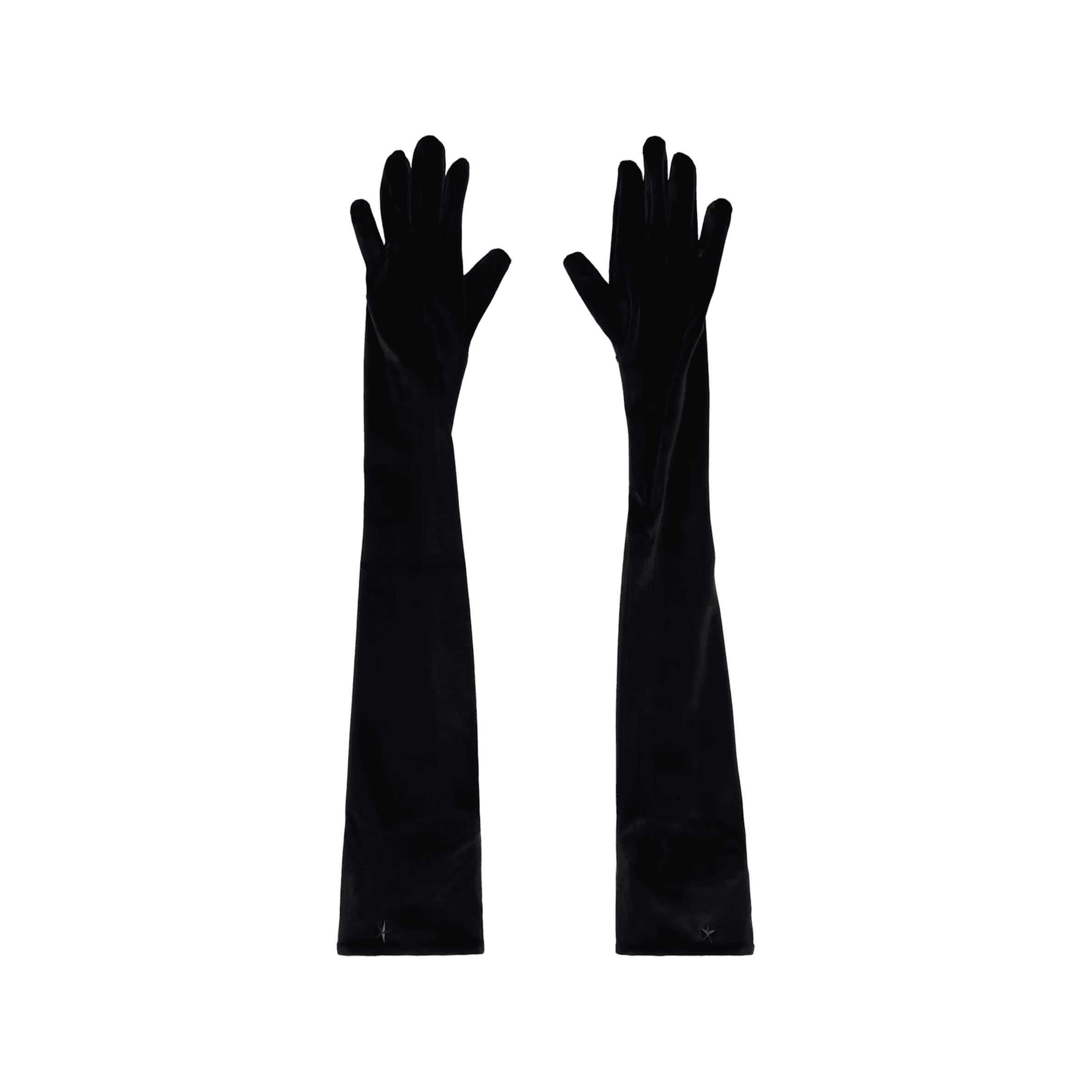 Mugler Black Velour Gloves