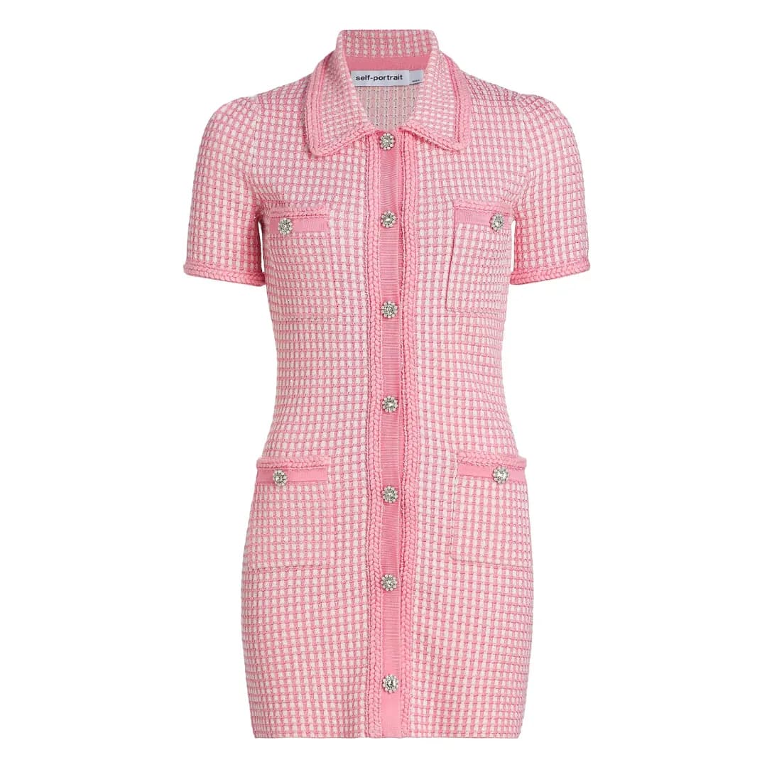 Self-Portrait Embellished Tweed Minidress