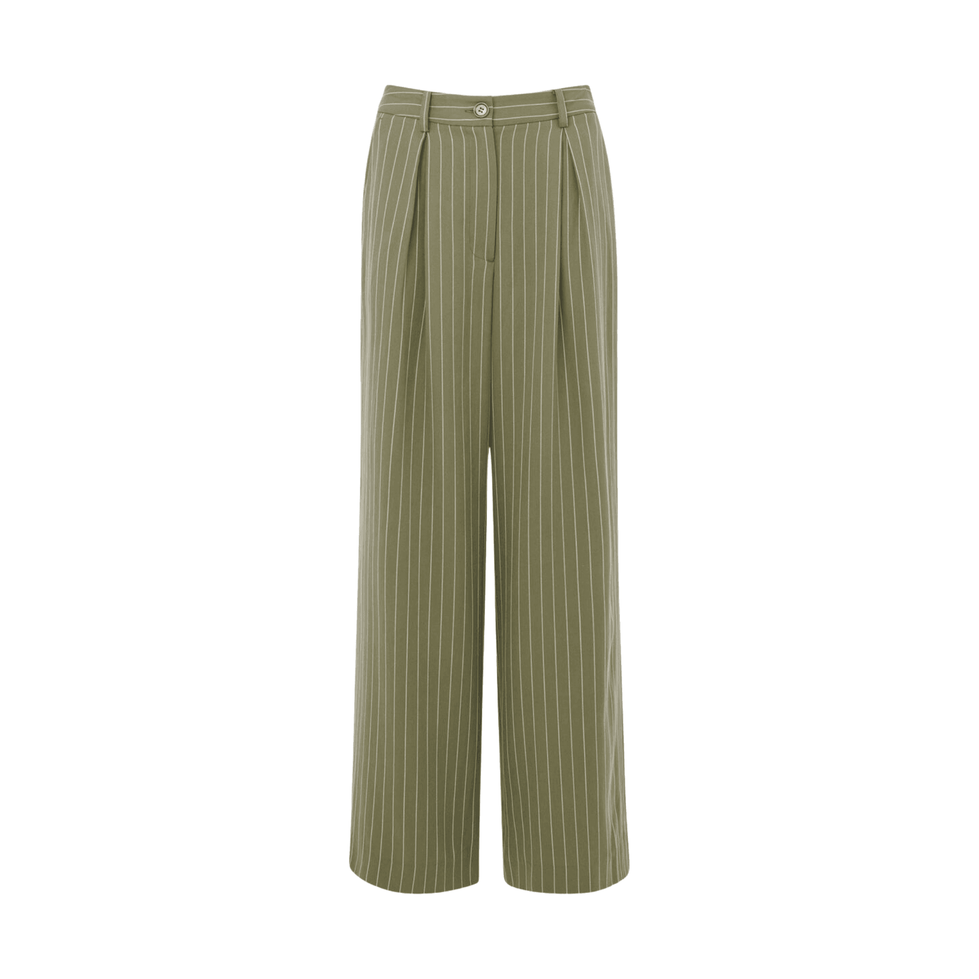 Whistles Khaki Lottie Pinstripe Trouser